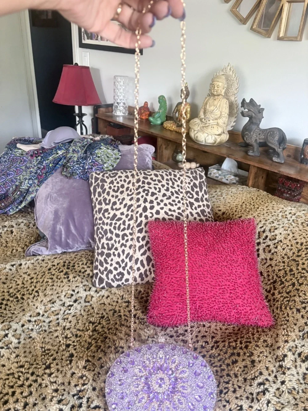 Purple Bejeweled Purse